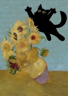  Sunflowers Cat