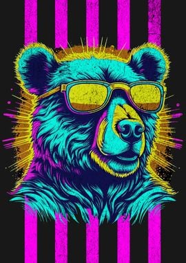 BEAR GLASSES PURPLE STRIPE