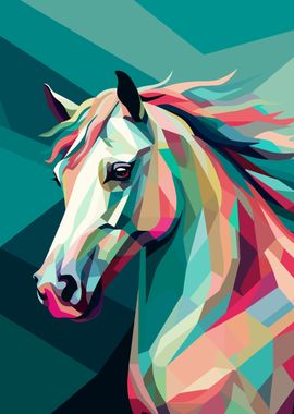 Green and Pink Horse