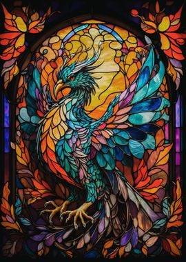 Phoenix stained glass