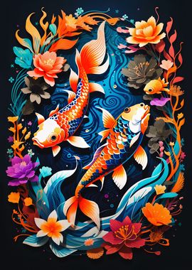 illustrati 2 koi fish