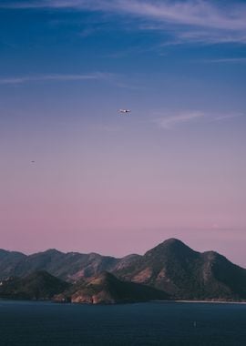 Airplane sunset in Brazil