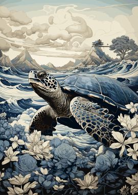 Ukiyo e Turtle