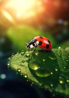 ladybug in leaf