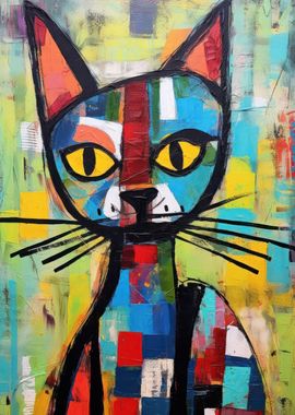 Abstract Cat Portrait