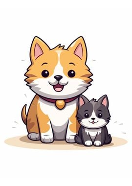 Dog and Cat Couple