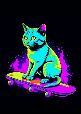 CAT ON SKATEBOARD