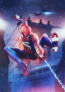 Displate - Poster en Métal - Monté sur Aimant - Marvel - Spiderman Game -  Peter - Taille M - 32x45cm - Matt : : Cuisine et Maison