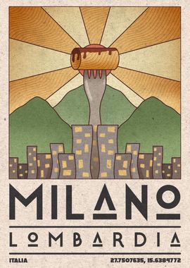 Milano Retro Travel Poster