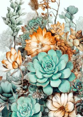 Succulents plant art