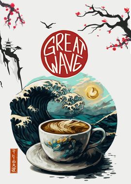 Great Wave of Coffee Art 