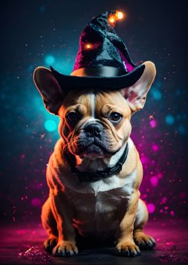 French Bulldog Witch