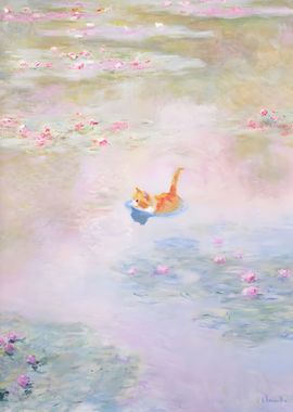 Monet Water Lily Pond Cat