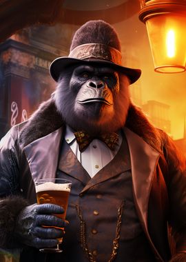 Gorilla Steampunk Drinking