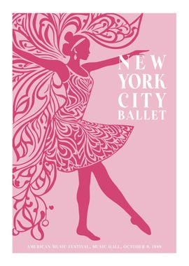 Pink NY Ballet Poster