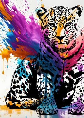 Cheetah With a Colorful BG