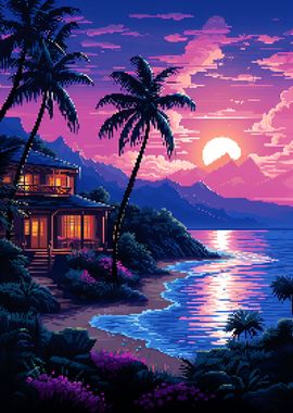 Hawaii Dream Pixel Art