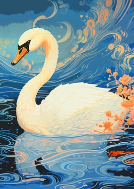 Vintage Paint Swan