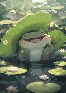 frog laughing in the rain