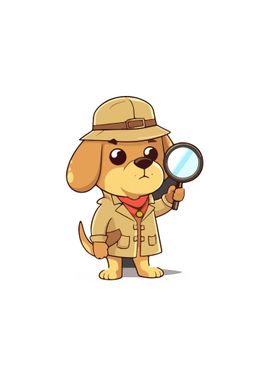 Detective Dog Illustration