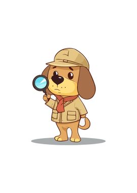 Detective Dog Illustration