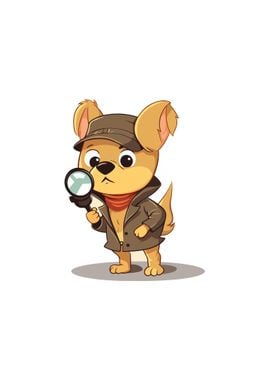 Detective Dog Illustration