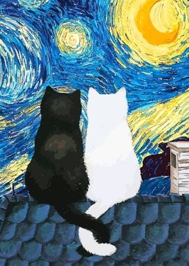 Starry Night Cat 