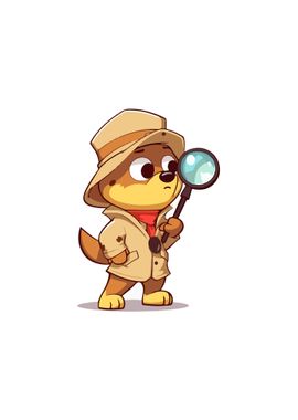 Detective Dog Illustration