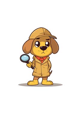 Detective Dog Illustration