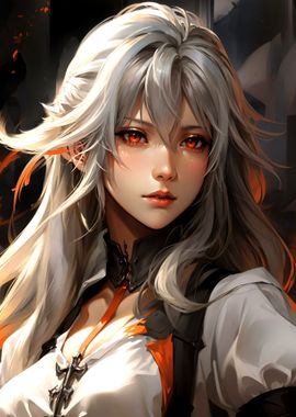 Orange Eye Anime Girl