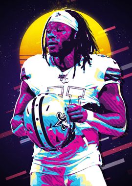 Alvin Kamara Retro Poster