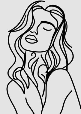 One Line Art Woman