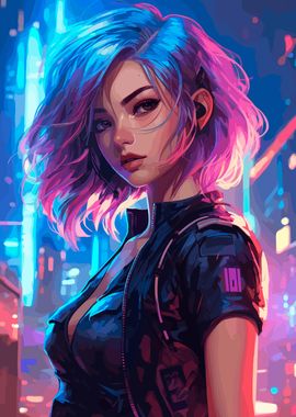 Cyberwave Anime Girl