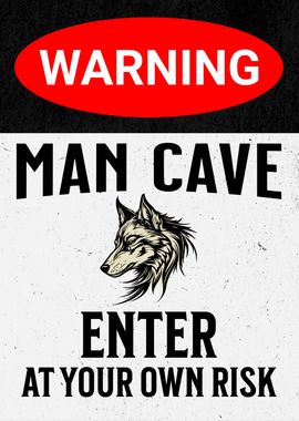 MAN CAVE WOLF HOWL