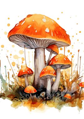 Watercolor Mushroom