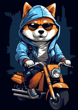 Dog Riding Illustration