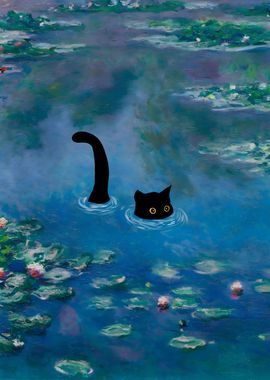 Monet Cat Waterlilies