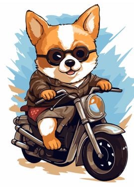 Dog Riding Illustration