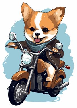 Dog Riding Illustration