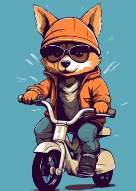 Dog Riding Illustration