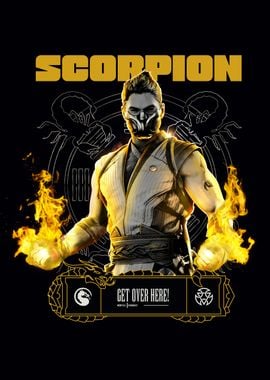 'Scorpion' Poster, picture, metal print, paint by Mortal Kombat | Displate