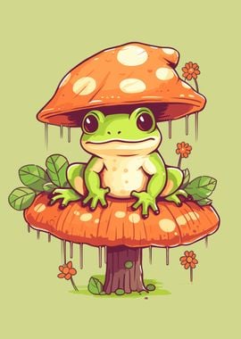 Frog Mushroom Cute 