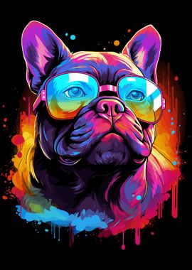 Synthwave French Bulldog