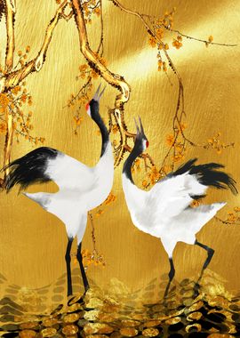 Golden Cranes japan aesthe