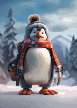 penguin in winters