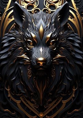 Elegant Golden Legend wolf