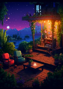 Garden Night Pixel Art