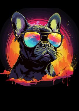 Synthwave French Bulldog