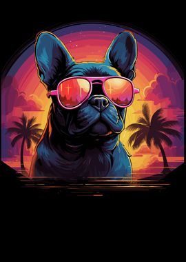 Synthwave French Bulldog