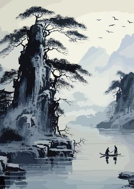 Japan Ink Wash Painting